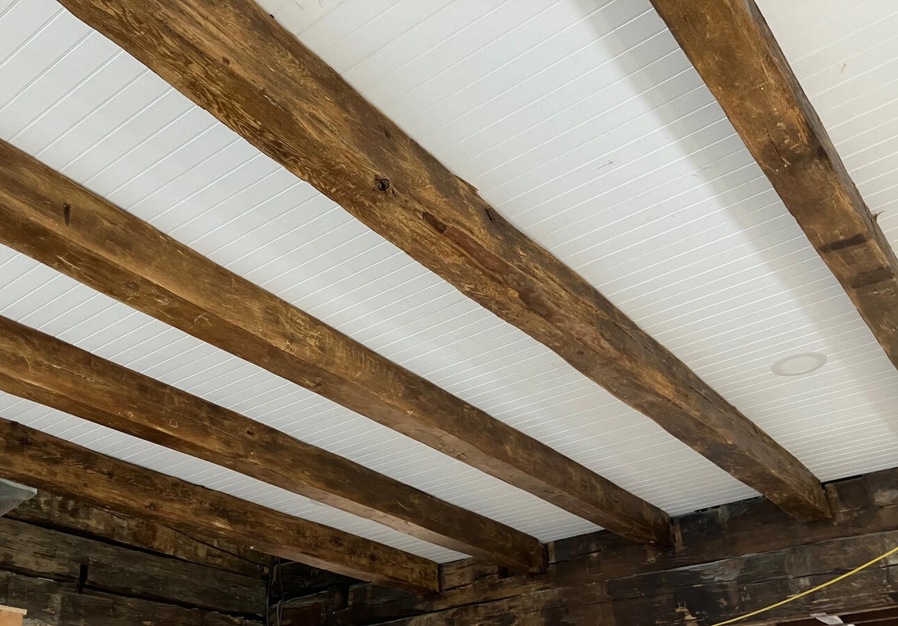 Centennial Farm House - Preserving beams Centennial Farm House - Preserving beams